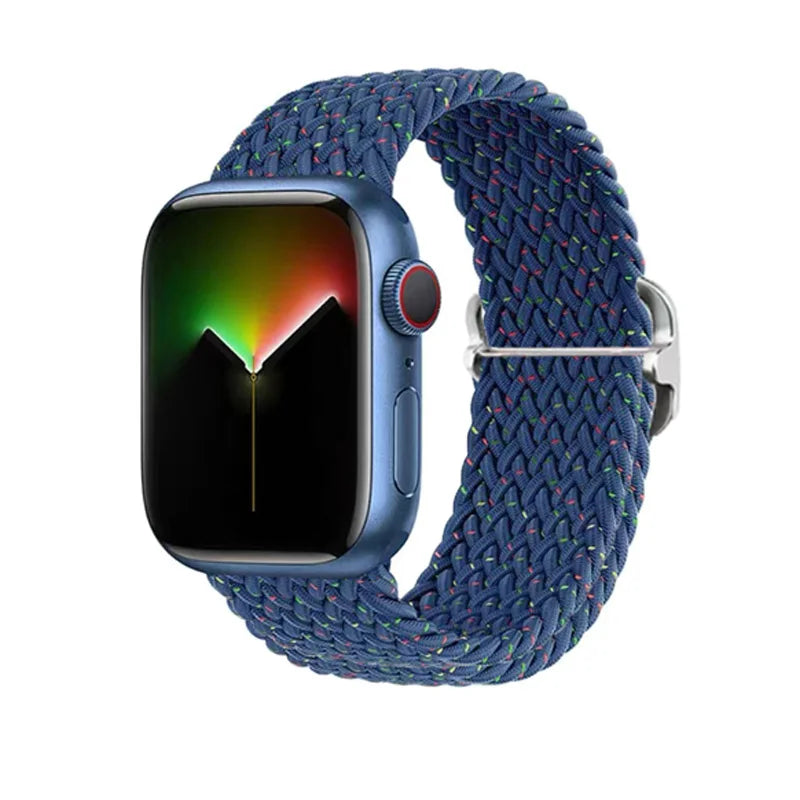 Braided Loop For Apple Watch band 49mm 44mm 45mm 41mm 42mm 38mm 40mm Elastic Solo band Apple Watch Ultra Series 7 SE 3 6 8 Band
