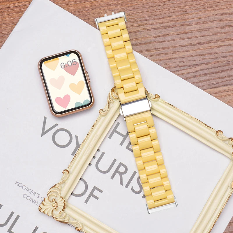 Candy Color Resin Strap For Samsung Galaxy Fit 3 Macaron Replace Wrist Watchband Belt Smart Watch Band Accessories