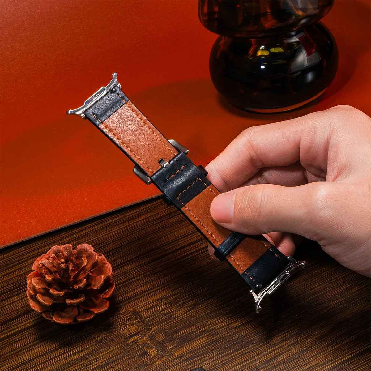 No Gaps Leather Strap for Samsung Galaxy Watch Ultra 47mm Wristband Bracelet for Galaxy Watch 7 Ultra 47mm Quick Business Band