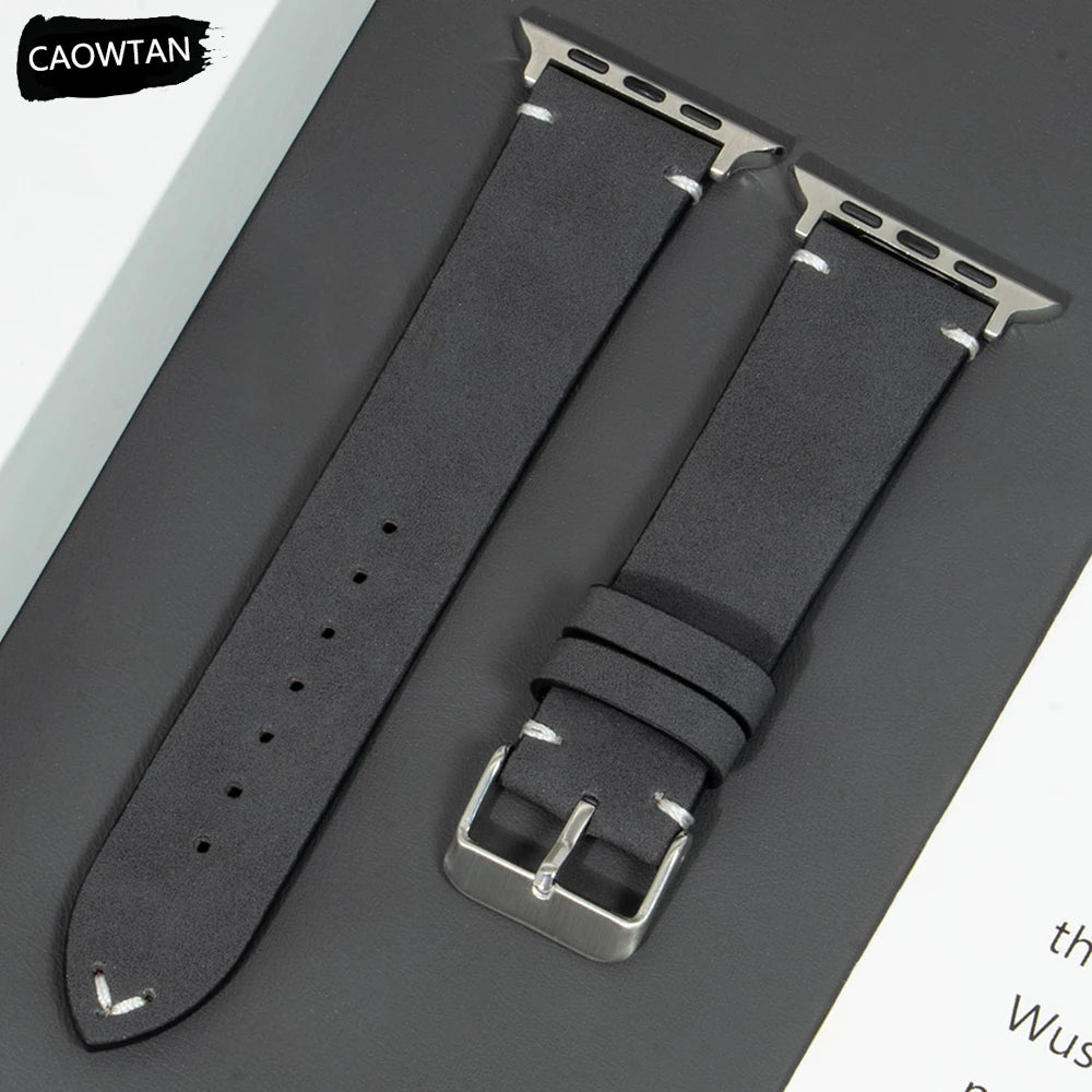 Leather band for Apple Watch band Ultra 2 49mm 46mm 42mm 45mm 44mm 42mm 40mm 41mm watch band for Apple Watch Series 10 9 8 7 6 SE 5 4