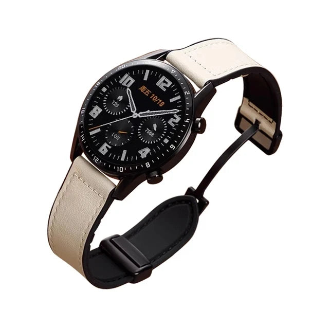 Leather Silicone Strap For Samsung Galaxy Watch 4 5 6 7 40mm/44mm Magnetic Band For Galaxy Watch 4/6 Classic 43 47mm 42 46mm