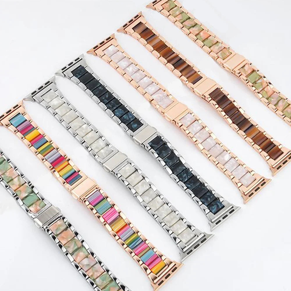 Women Resin band for Apple Watch Ultra 3 2 49mm 11 10 42mm 46mm 9 8 41mm 45mm Luxury band for Apple Watch 6 5 SE 40mm 44mm Band