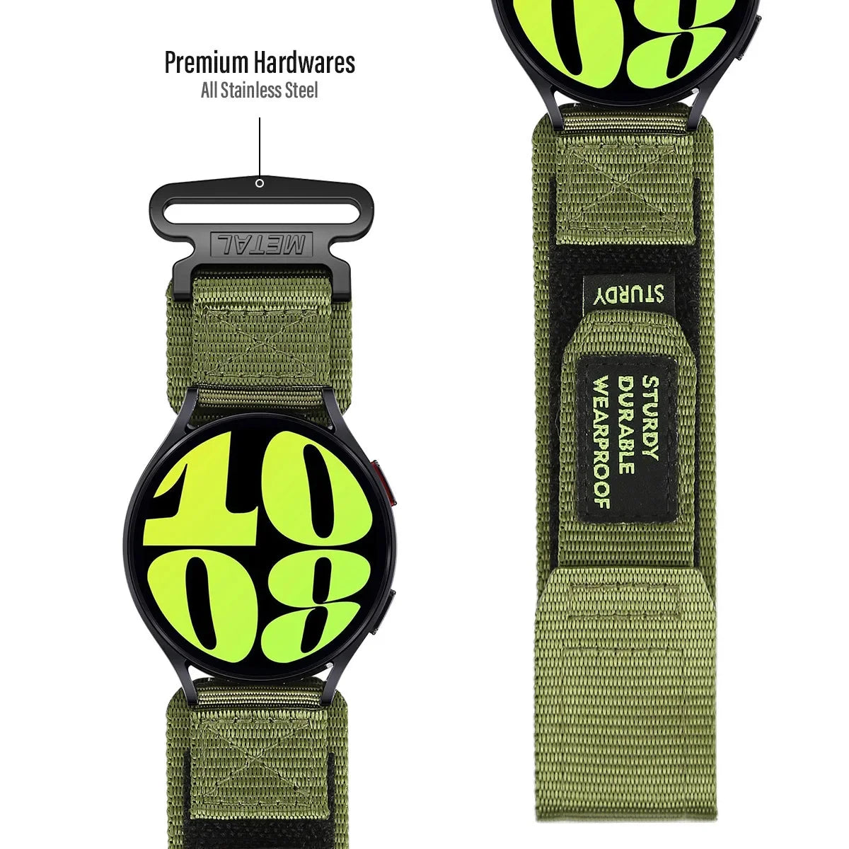 22mm 20mm Tactics Sport Strap for Samsung Galaxy Watch Band 6/5/4 40mm 44mm 6 Classic 43 47mm Nylon Loop Bracelet Active Gear S3