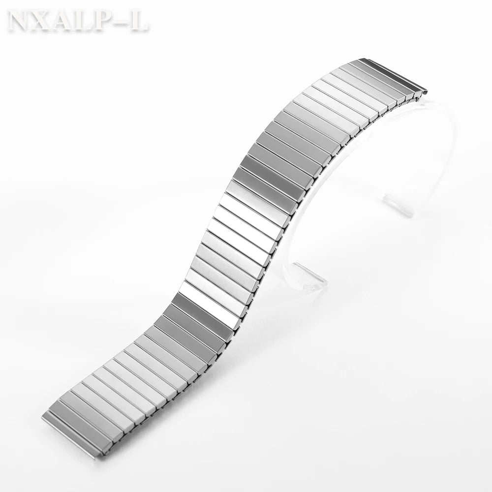 18mm 20mm 22mm Stainless Steel Elastic Stretch Strap for Huawei for Samsung Galaxy Smart Watch Band Metal Expansion Wristband