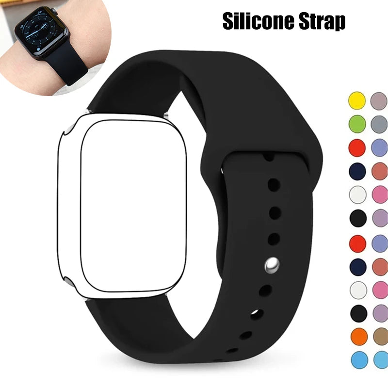Silicone band For Apple Watch band 46mm 42mm 45mm 44mm 49mm 41mm 40mm 38mm band Apple Watch Series 10 9 8 Ultra 7 SE 3 4 6 Band