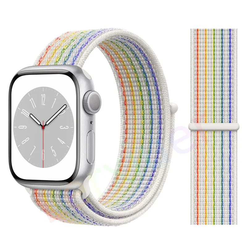 Nylon Loop band for Apple Watch band 46mm 44mm 40mm 42mm 45mm 41mm 49mm 44mm band Apple Watch Series Ultra 2 11 10 9 SE 7 6 5 4