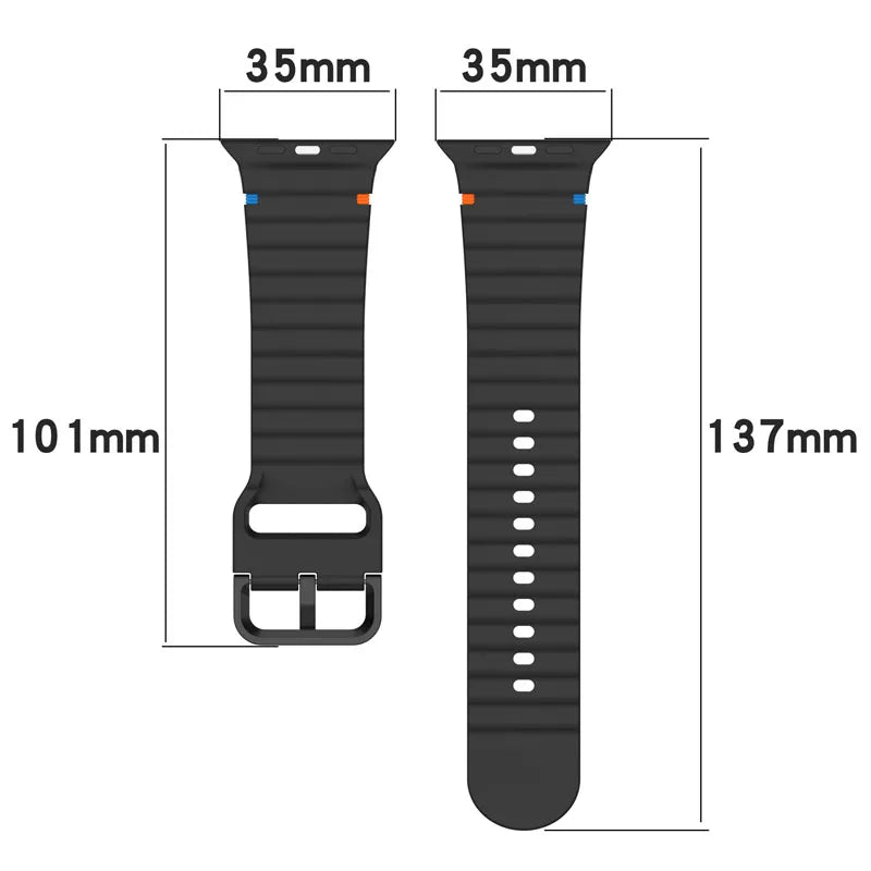 Silicone band for Apple Watch 10 band 46mm 42mm 49mm 45mm 44mm 40mm 41mm correa band belt Apple Watch Series 10 9 8 6 7 5 SE Ultra