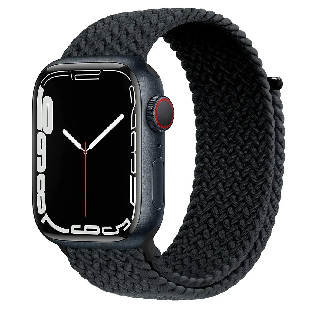 Braided Solo Loop For Apple Watch band 44mm 40mm 45mm 41mm 42mm Ultra 2 49mm correa band Apple Watch Series 9 7 3 5 SE 6 8 band
