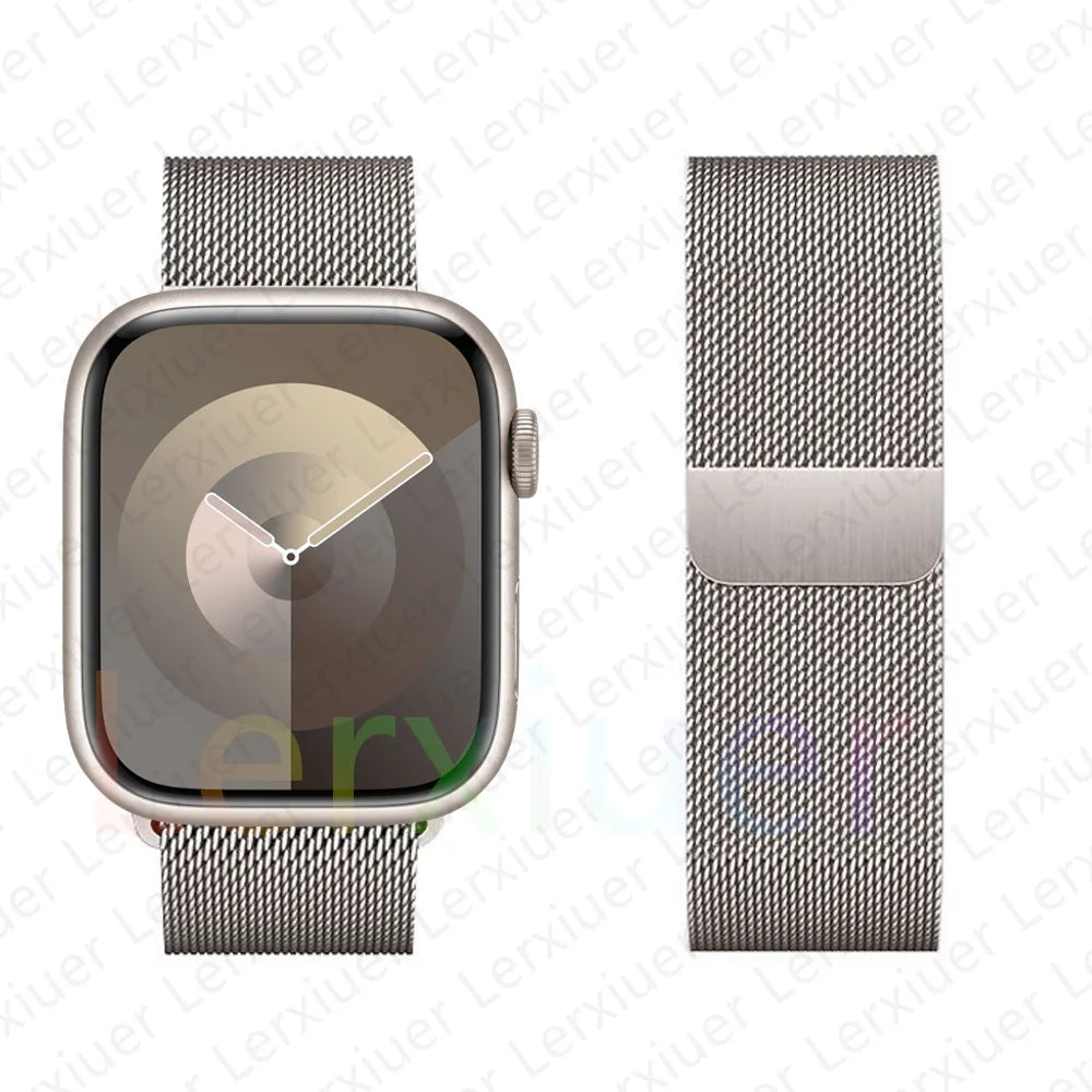 Milanese Loop For Apple Watch band 46mm 44mm 45mm 40mm 42mm 41mm 38mm 49mm band Apple Watch Series 10 Ultra 2 9 8 SE 7 6 5 Band