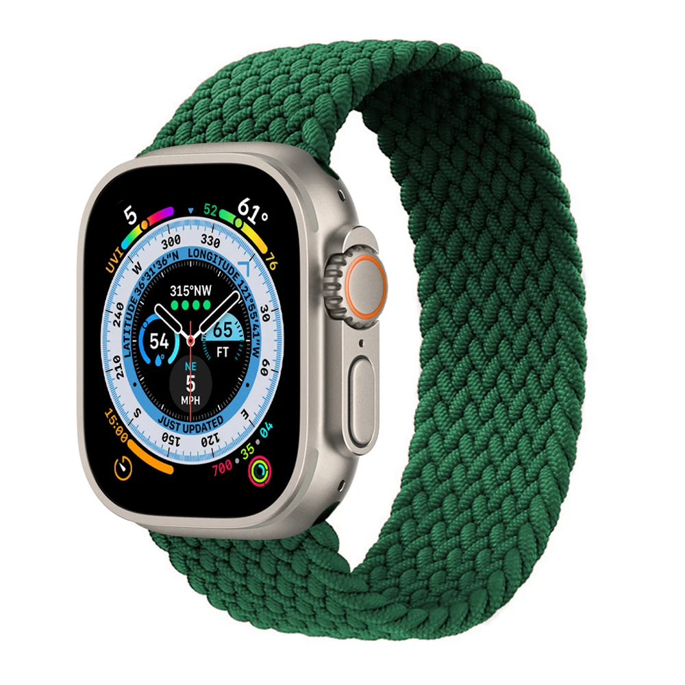 Braided Solo Loop For Apple Watch band 44mm 40mm 45mm 41mm 49mm 42mm 46mm band Apple Watch Series 10 9 SE 8 7 6 5 4 Ultra 2 Band