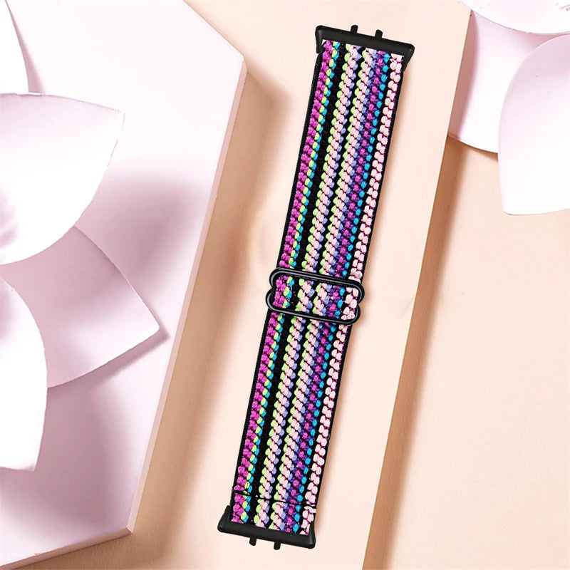 Elastic Nylon Strap For Samsung Galaxy Fit 3 Watch Bracelet Vintage Bohemian National Style Watchband For Samsung Fit 3 SM-R390