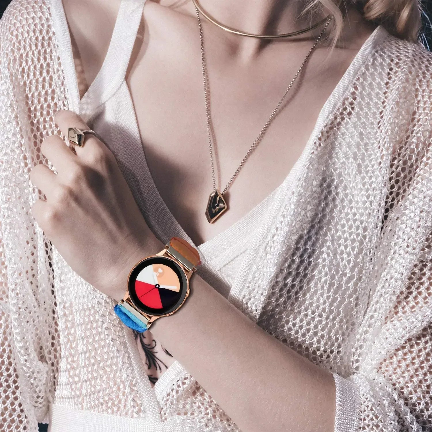 Elastic Nylon Loop Strap For Samsung Galaxy Watch 7 6 5 4 40mm 44mm Band Scrunchies Bracelet for Galaxy Watch 6 4Classic 43/47mm