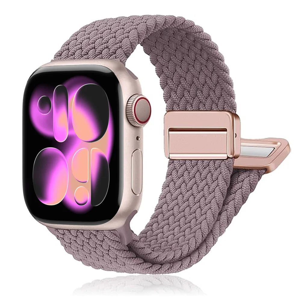 Braided LOOP band For Apple Watch 11 10 band 42mm 46mm SE3 40mm 44mm Magnetic Correa band Series 9 7 6 8 45mm 41mm 40mm Band