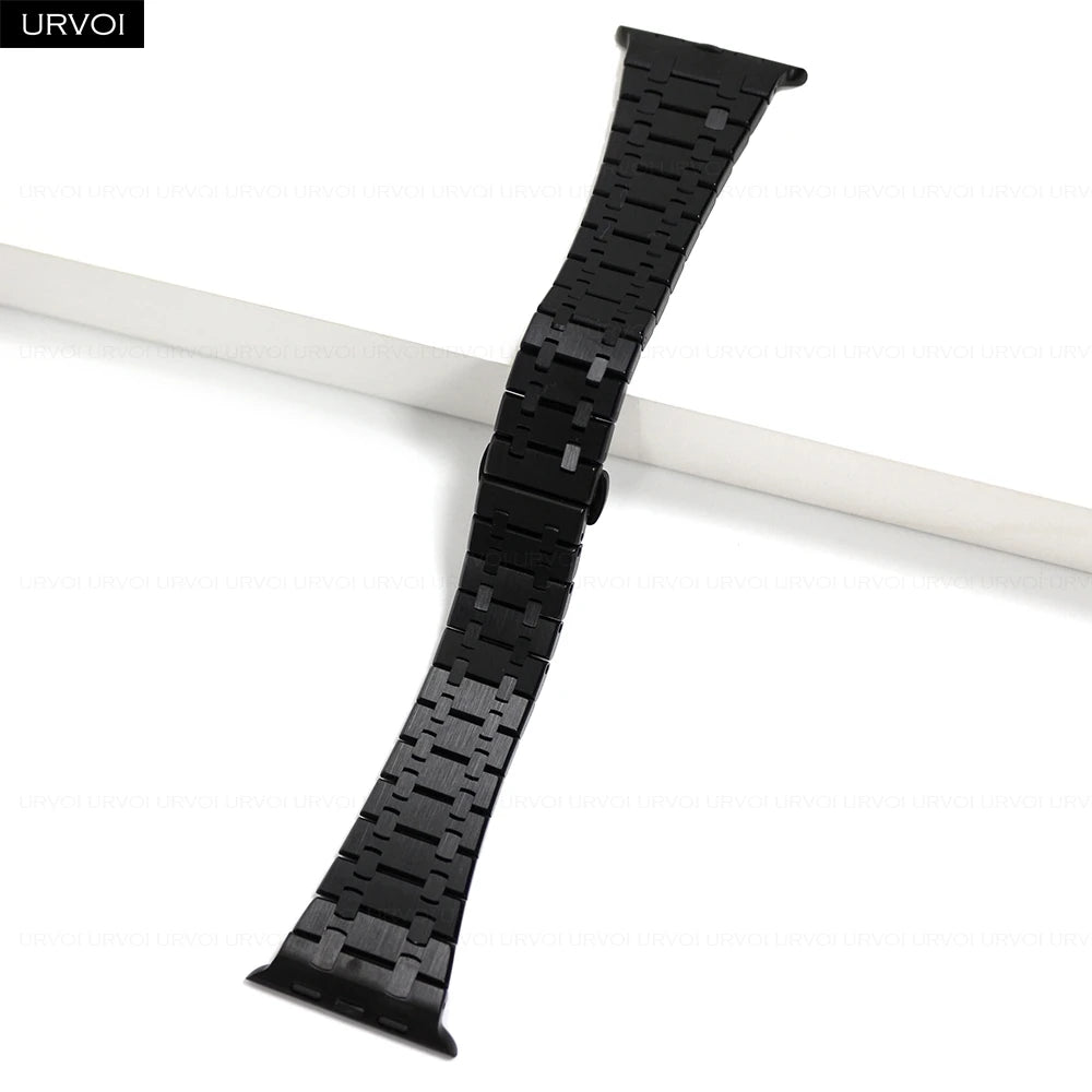 URVOI band for Apple Watch Ultra 3 2 Series 11 10 9 8 7 SE3 316L AP Stainless steel band for Apple Watch wristband butterfly buckle