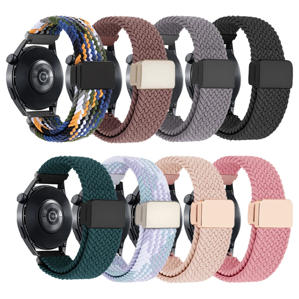 20mm 22mm Nylon Magnetic Strap For Garmin Forerunner 570/265/255/165 Music/venu 3 2/sq/sq2 Band Vivoactive 6 5 Watch Bracelet