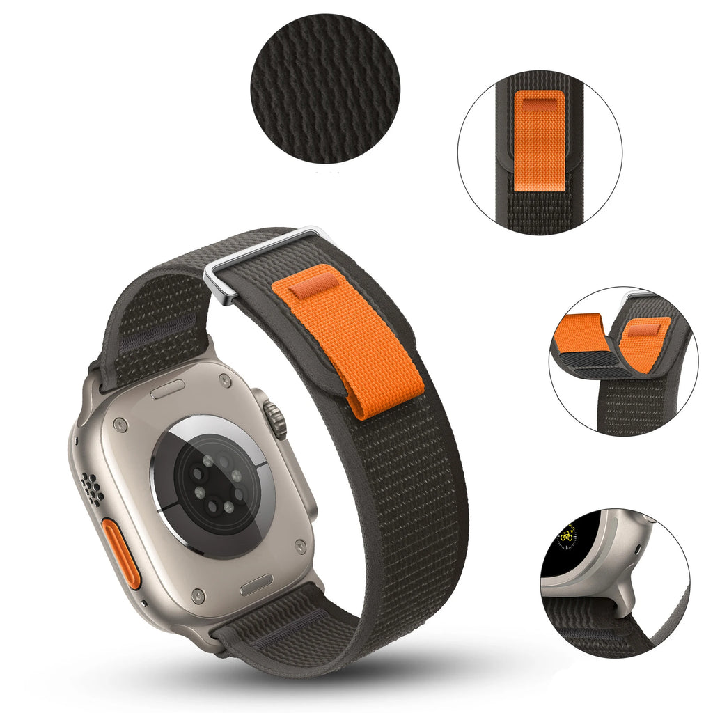 Trail Loop band for Apple Watch Ultra 3 2 1 49mm band 46mm 44mm 40mm 41mm 42mm 45mm Nylon band for Apple Watch Series 11 10 SE 3