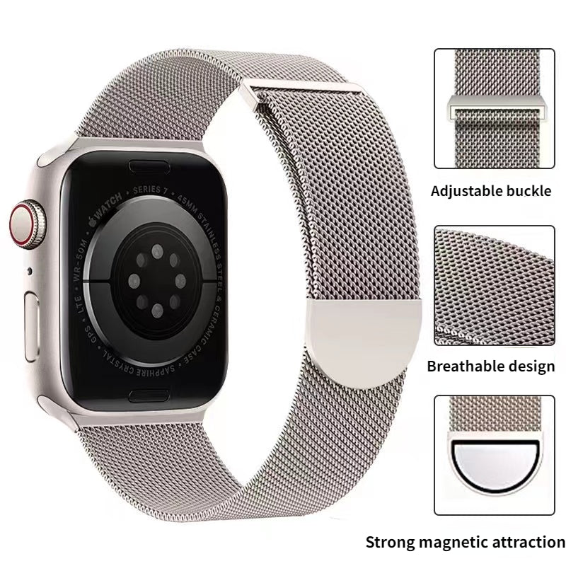 Metal Milanese band for Apple Watch band Ultra3 2 49mm 11 10 9 8 7 Magnetic band Apple Watch 6 5 4 SE2 46mm 45mm 41mm 44mm 40mm