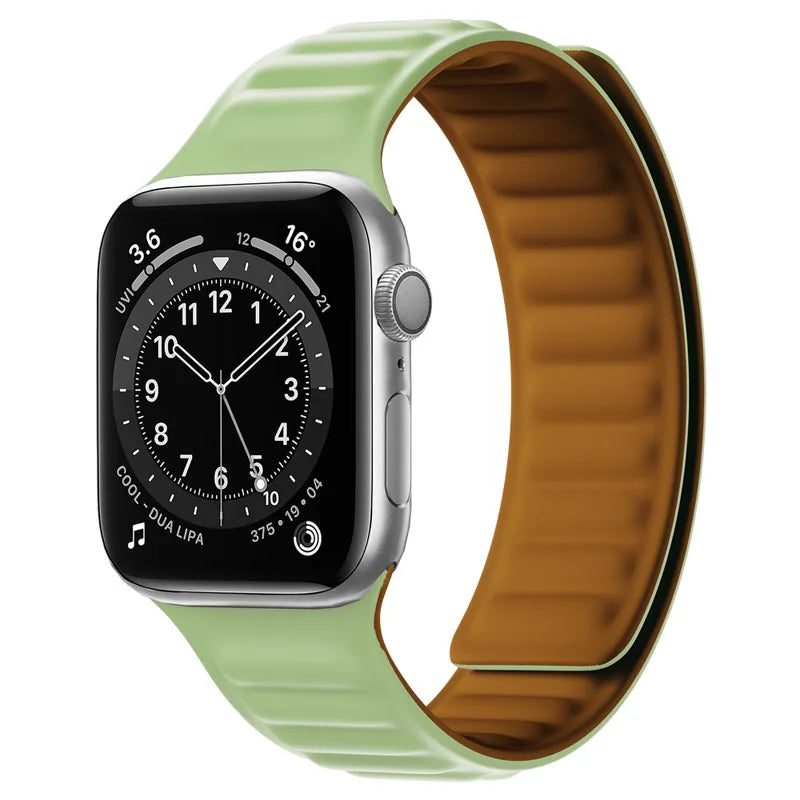 Silicone Link band for Apple Watch band 44mm 40mm 45mm 41mm 46mm 49mm Magnetic Loop band Apple Watch Series SE 7 8 9 Ultra 2 10