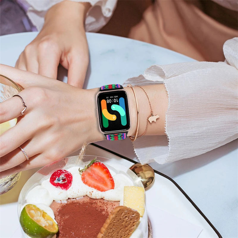 Elastic Nylon Strap For Samsung Galaxy Fit 3 Watch Bracelet Vintage Bohemian National Style Watchband For Samsung Fit 3 SM-R390