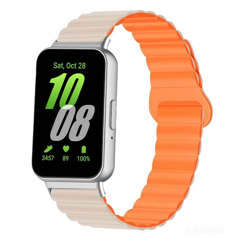 Magnetic Silicone Strap for Samsung Galaxy Fit 3 Sport Smart Watch Wristband for Samsung Galaxy Fit3 Accessories Correa Bracelet