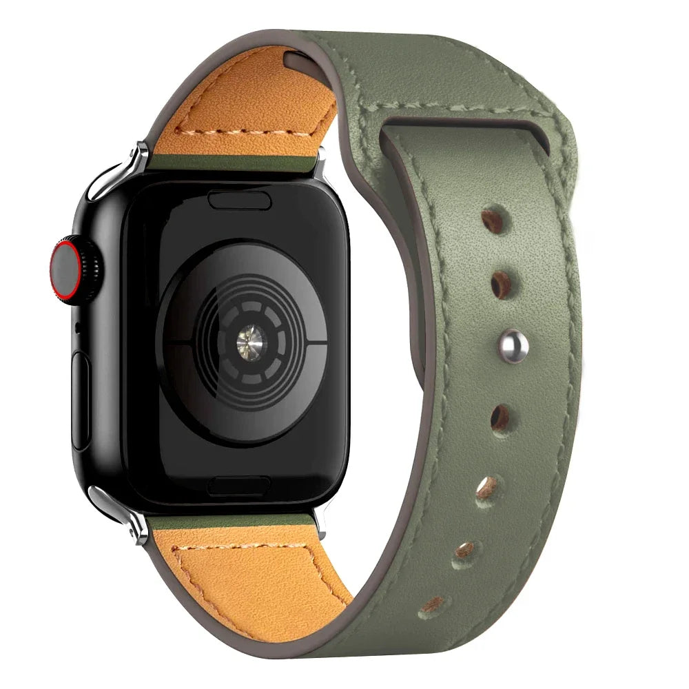 Leather band For Apple Watch Ultra 2 49mm 44mm 40mm 41mm 45mm 38mm 42mm wrist band for Apple Watch Series 9 8 7 3 4 5 6 se