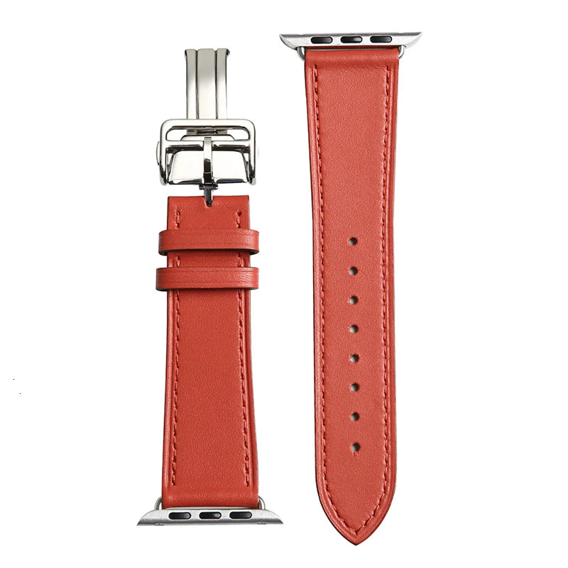 Genuine Leather band For Apple Watch Series 11 10 9 8 SE 3 band 46mm 44mm 41mm 45mm 42mm 38mm band Apple Watch Ultra 3 2 1 49mm