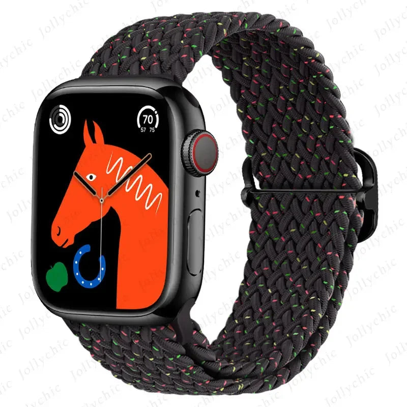 Braided Solo Loop band For Apple Watch Ultra 2 band 49mm 44mm 40mm 45mm 41mm 42mm 38mm band Apple Watch Series 9 8 7 6 SE 3