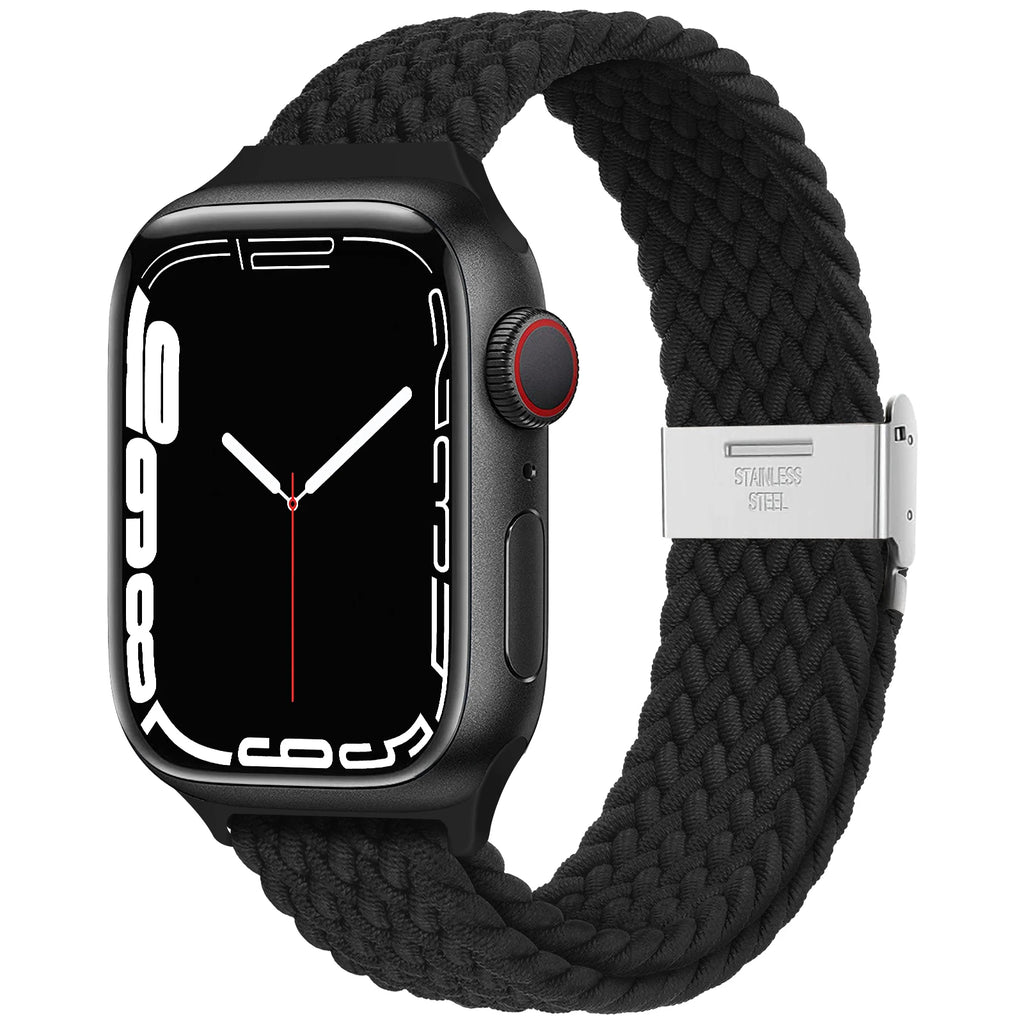 Slim Braided Solo Loop band For Apple Watch band 45mm 41mm 44mm 40mm 46mm 42mm 49mm band Apple Watch Series Ultra 2 10 9 SE 8 7