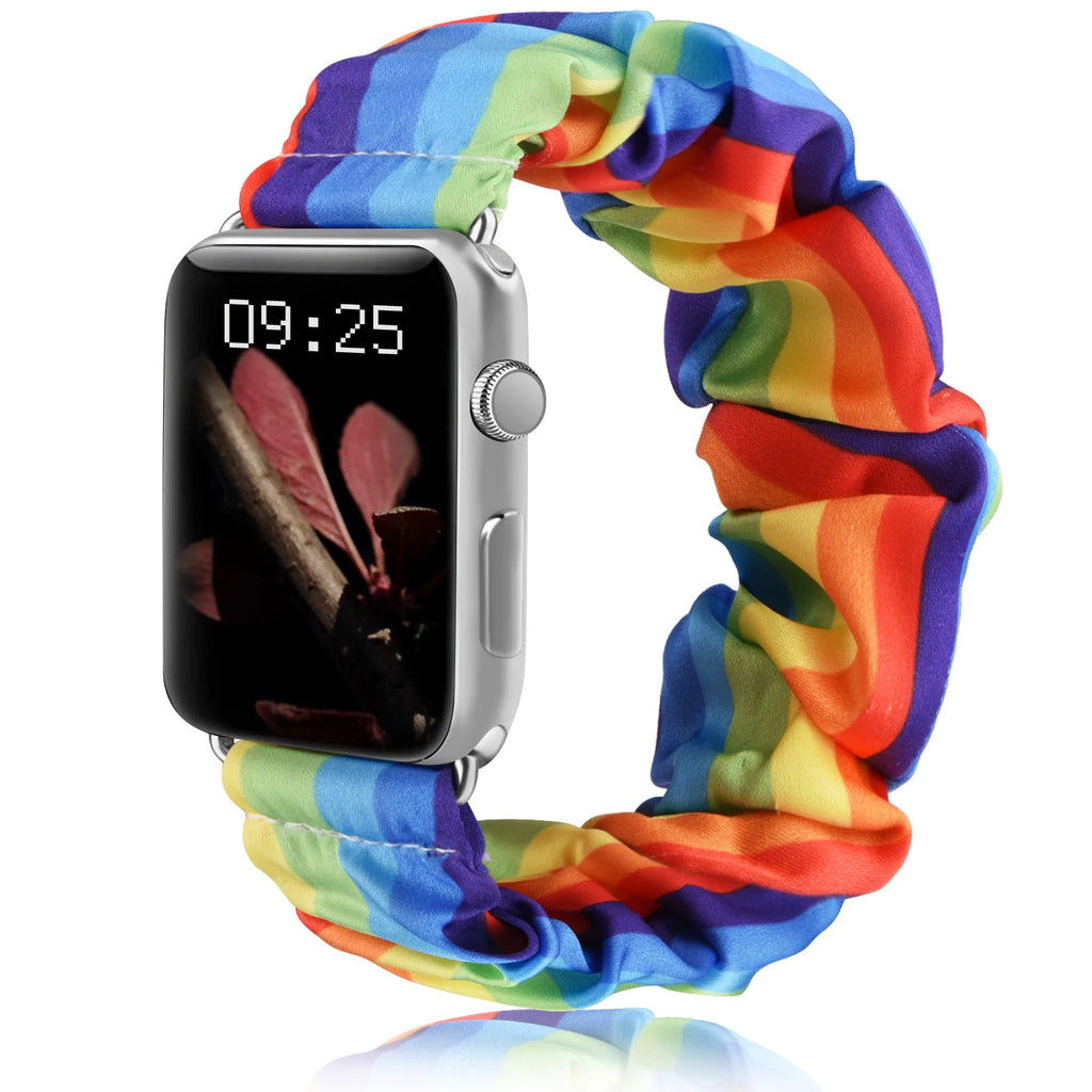 For Apple Watch band Series 8 7 SE 6 5 Ulta 49mm Elastic Scrunchie band for Apple Watch 44mm 40mm 38mm 42mm 41mm 45mm band Belt