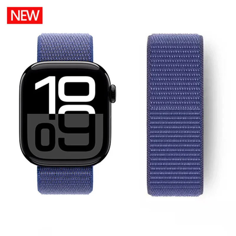 Nylon loop Correa For Apple Watch band 45mm 44mm 46mm 40mm 49mm 41mm 42mm 38mm band Apple Watch Series 6 SE 7 8 9 10 Ultra 2 bands