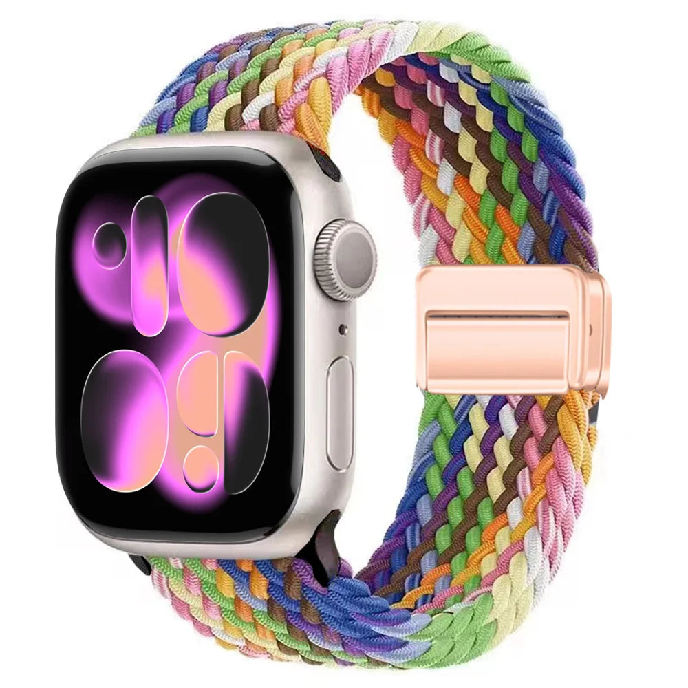 Braided LOOP band For Apple Watch 11 10 band 42mm 46mm SE3 40mm 44mm Magnetic Correa band Series 9 7 6 8 45mm 41mm 40mm Band