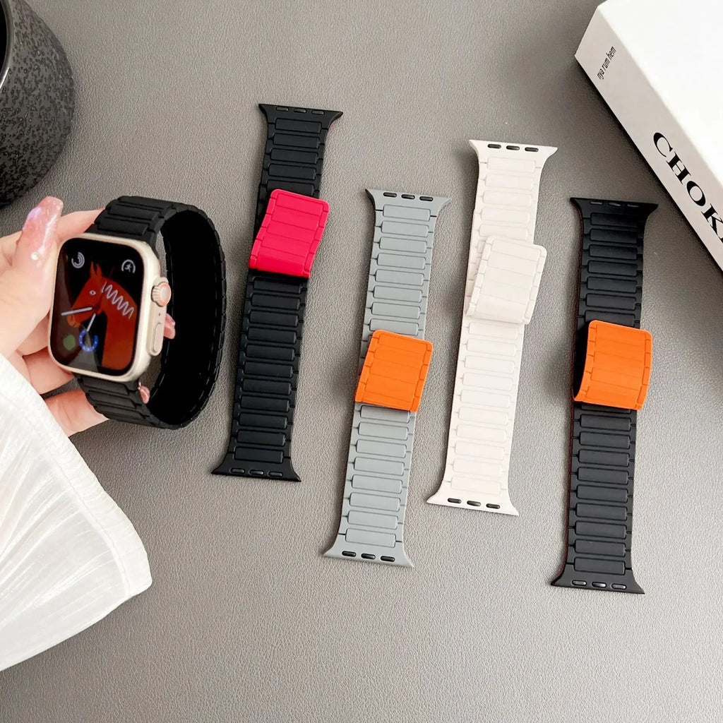 Magnetic Silicone band for Apple Watch band Ultra3 2 49mm band Apple Watch 11 10 46mm 42mm 9 8 7 6 5 SE 45mm 41mm 44mm 40mm Belt