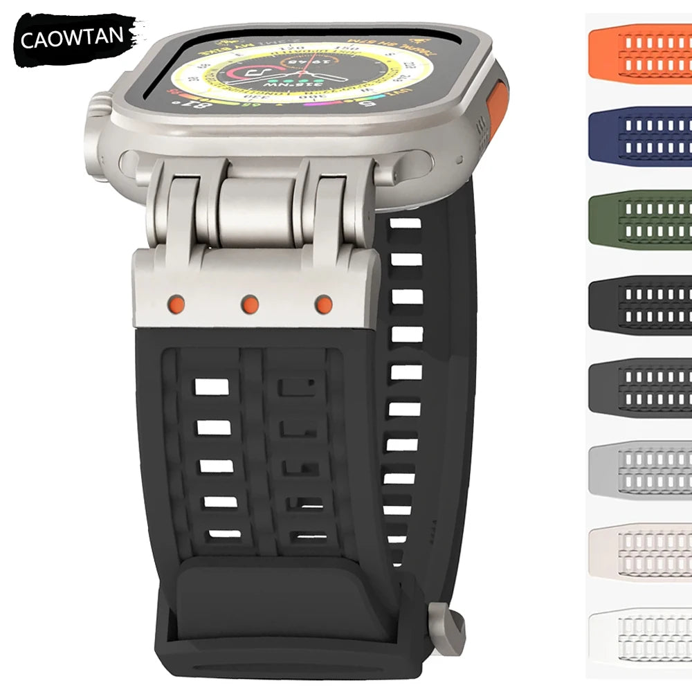 Soft Silicone band for Apple Watch Ultra 2 49mm 45mm 42mm 44mm sport Breathable band for Apple Watch Series 9 8 7 6 5 4 band