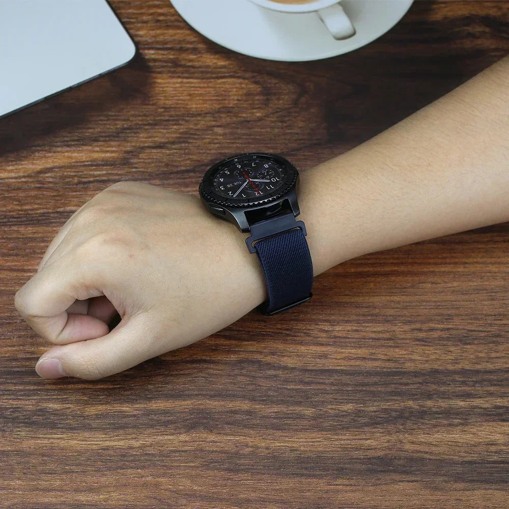 20mm 22mm Elastic Nylon Loop Strap for Samsung Galaxy Watch 4 5 6 7 40/44mm Pro Calssic 42/46mm Band Huawei Gt2/3 Amazfit Gts2/4