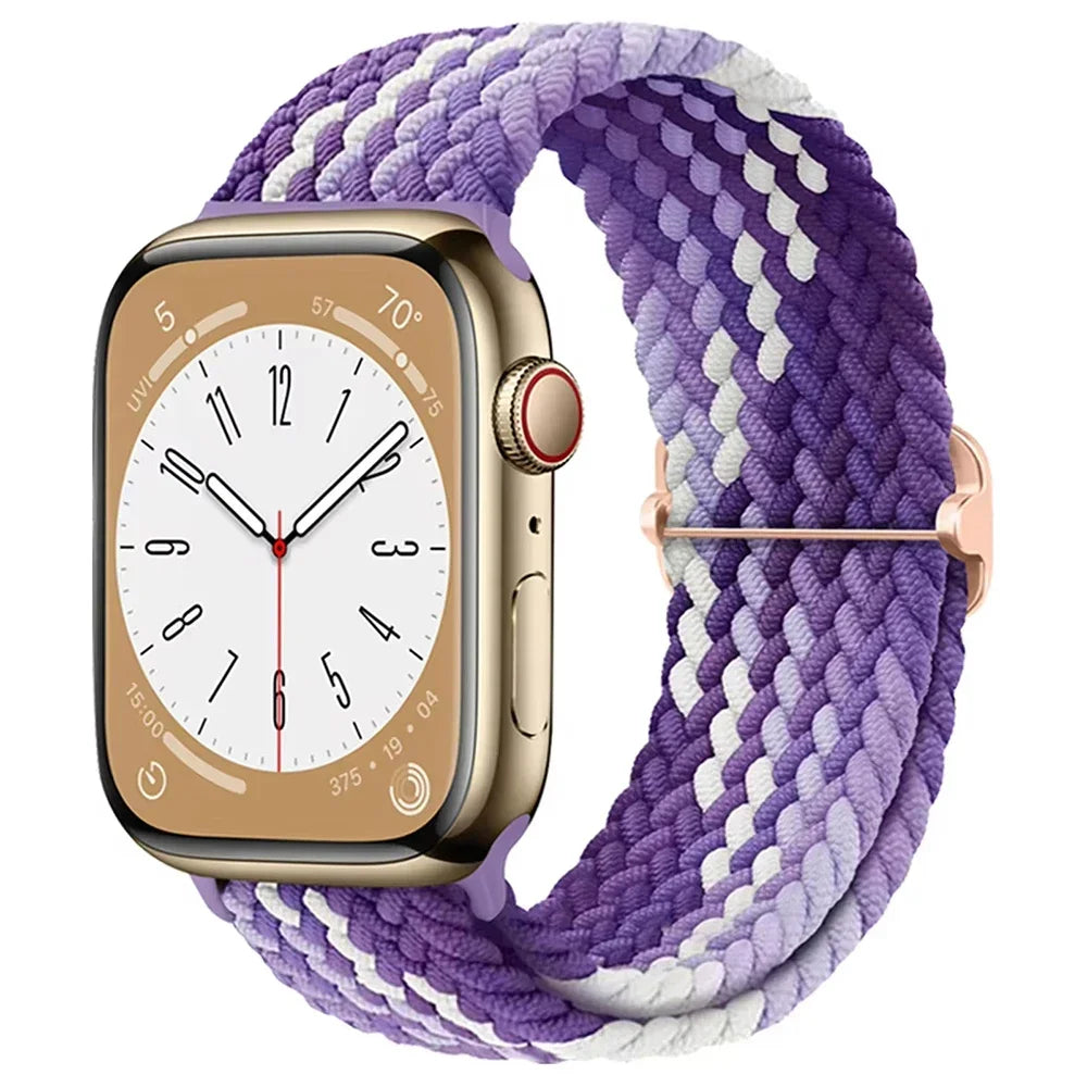 Braided band For Apple Watch band 45mm Ultra 2 49mm 44mm 40mm 41mm 42mm 46mm Elastic adjustable band Series 10 9 8 7 3 5 SE 6 4