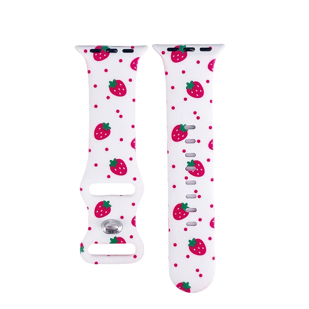 Patterned Silicone band For Apple Watch band Ultra 49mm 45mm 44mm 41mm 40mm For Apple Watch Series 9 8 7 6 5 4 3 2 1 SE Watch bands