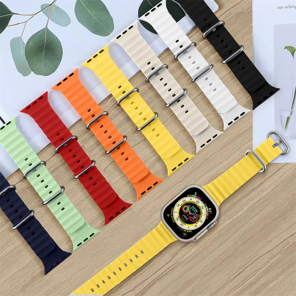 Ocean band for Apple Watch Ultra 3 2 band 49mm 46mm 44mm 40mm 45mm 41mm 42mm Correa band Apple Watch Series 11 10 9 SE 8 7 6 5 4