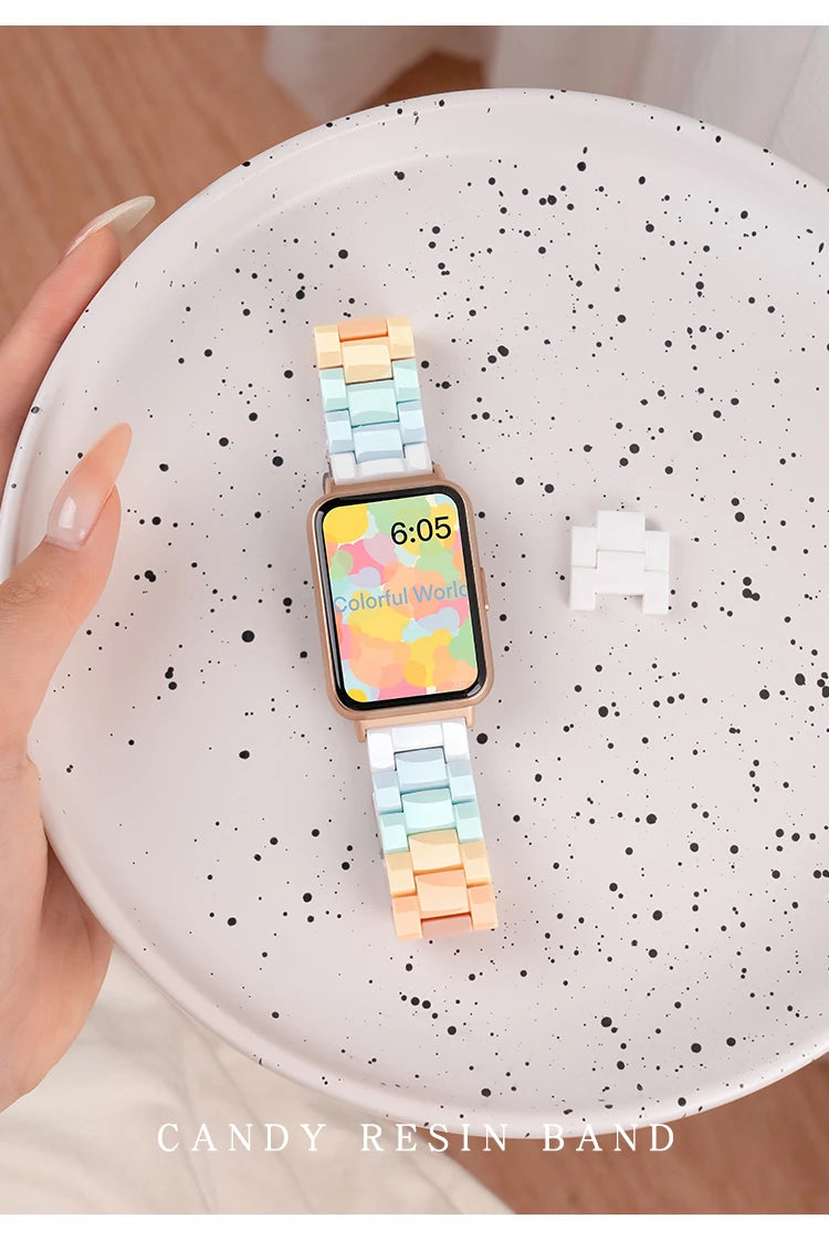 Candy Rainbow Band For Samsung Galaxy Fit 3 Fashion Loop For Samsung Fit 3 Smart Watch Correa Accessories