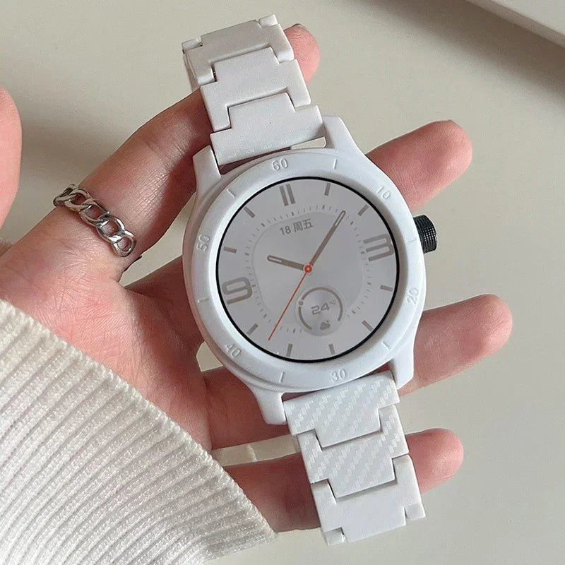 Carbon Fiber Band For Samsung Galaxy 7/FE/4/5/6/Classic 46mm/Active 2 20mm 22mm link Bracelet Huawei Watch GT 4/2/2e/3/Pro strap