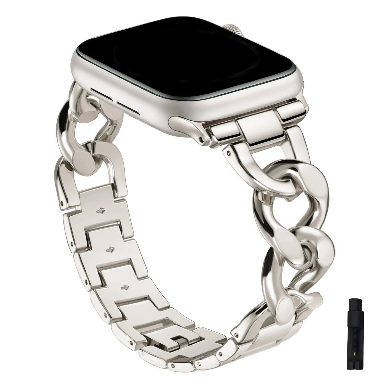 Metallic Chain Watch band for Apple Watch band 45mm 49mm 40mm 42mm 44mm Sport watch band for Apple Watch Series Ultra 2 9 8 7 6 5 SE