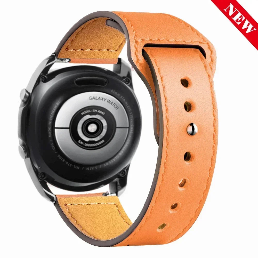 Leather strap For Samsung Galaxy watch 7/6/5/pro/4/Classic/Active 2 20mm 22mm bracelet Huawei GT/Amazfit GTS/GTR 4/3/2 mini Band