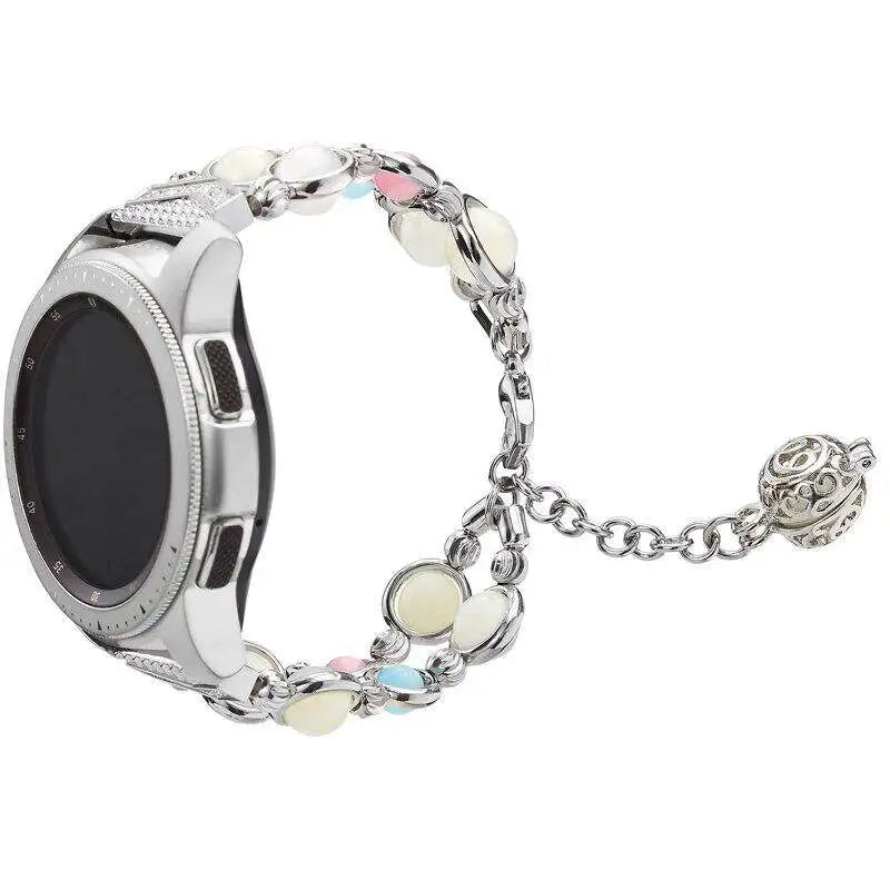 Correa de Metal luminoso para Samsung Galaxy Watch, pulsera clásica de 22mm, 20mm, 40mm, 44mm, 4, 45mm, 42mm, Active 2