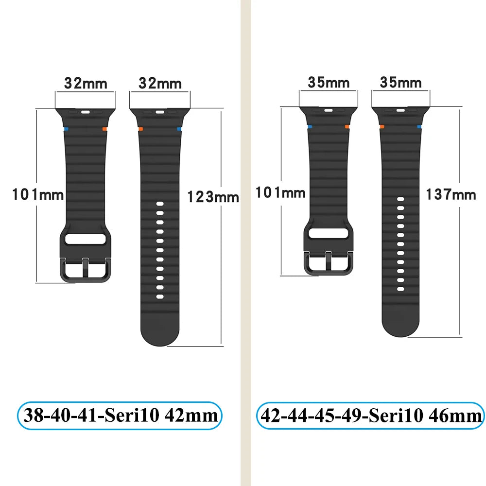 Silicone band for Apple Watch 10 band 46mm 45mm 44mm 49mm 42mm 40mm 38mm correa band Apple Watch Series 9 8 7 6 5 SE Ultra 2 band