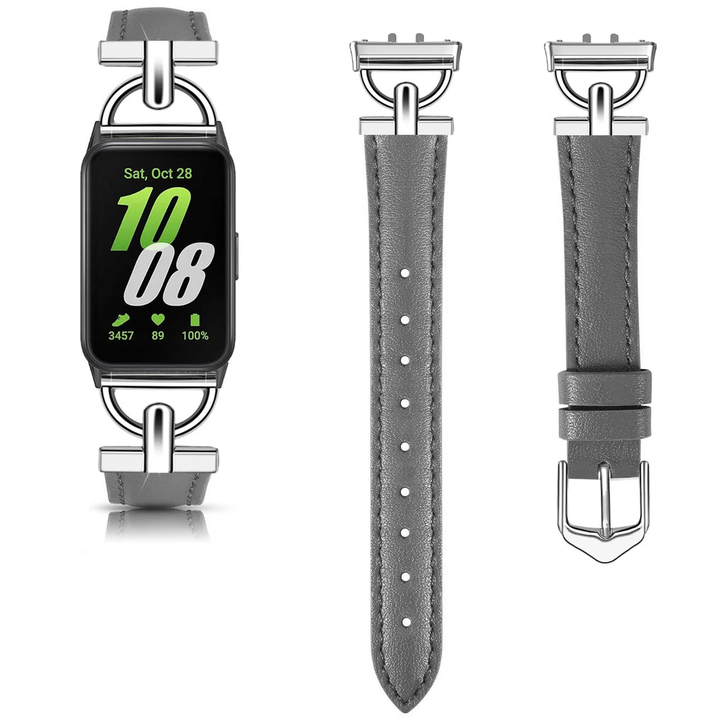 Samsung Galaxy Fit 3 Metal+Leather Strap for Samsung fit 3 Smart Watch Accessories Wristband for Galaxy Fit 3 Bracelet Belt
