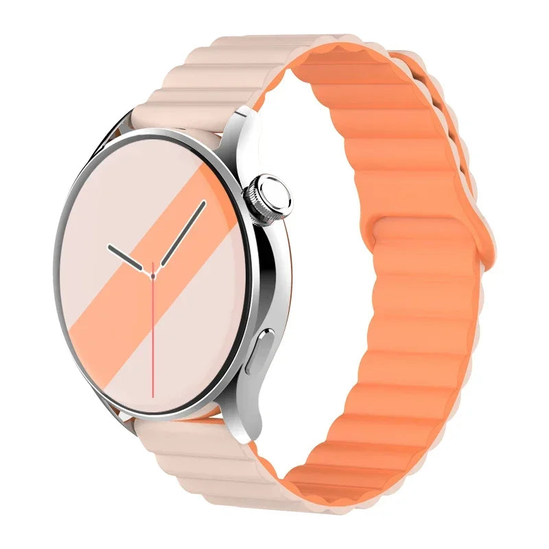 silicone strap For Samsung Galaxy watch 7/6/5/4/5pro/6-4 Classic/FE 20mm 22mm band Magnetic Loop bracelet huawei GT 4-3-pro-2e