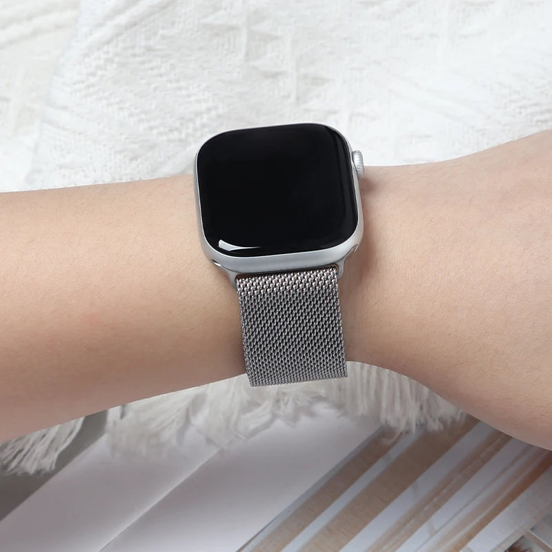 Milanese Loop band For Apple Watch band Ultra 3 2 49mm 46mm 45mm 44mm 41mm 38mm 42mm Stainless Steel metal for Apple Watch Series 11 10 9 8