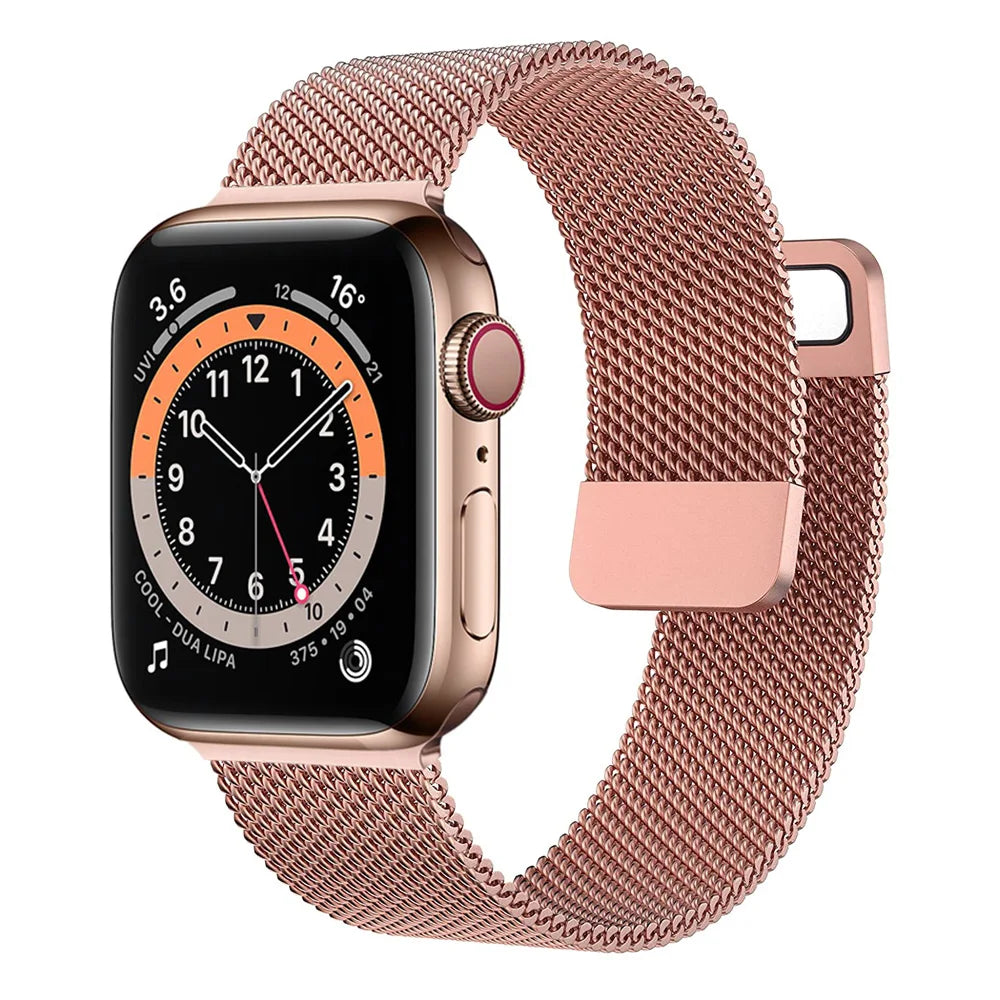 band For Apple Watch band 44mm 40mm 45mm 41mm 38mm 42mm 44mm Accessorie Milanese Loop metal band Apple Watch serie 3 4 5 6 SE 7