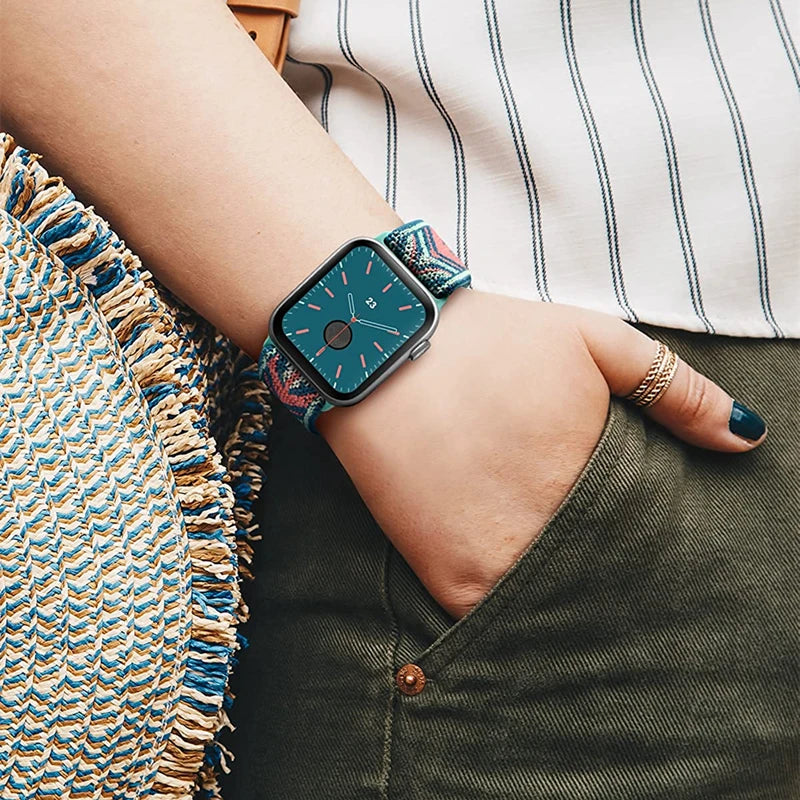 bands For Apple Watch band 44mm 49mm 45mm 41mm 40mm 38mm 42mm correa Adjustable Elastic band Apple Watch 8 SE 7 6 5 3 Ultra 49mm