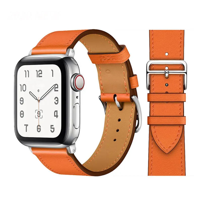 Leather Watch band for Apple Watch band 46mm 44mm 49mm 45mm 42mm 40mm 38mm 41mm band Apple Watch Series 10 Ultra 9 8 7 6 5 4 3 SE