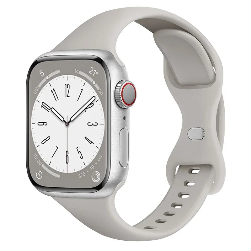 Slim Silicone band for Apple Watch band 44mm 40mm 41mm 45mm 38mm 42mm 49mm 46mm Apple Watch Series 10 9 8 7 SE 6 5 4 Woman band
